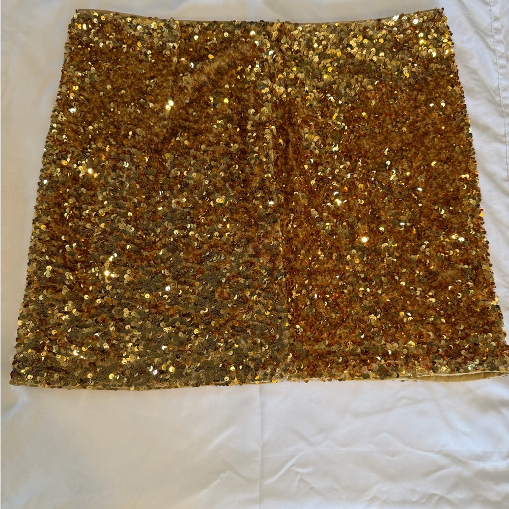 H&M Sparkling Gold Mini Skirt